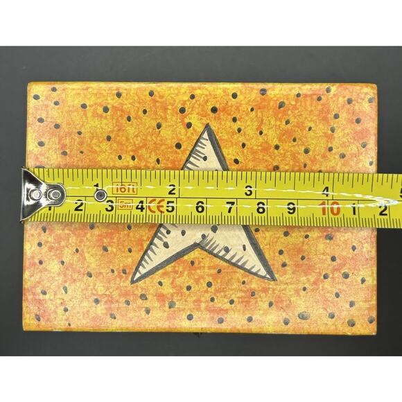 Vintage Folk Art Hand Painted Wooden 4 Drawers Jewelry Box 6.25” Tall Peru - Picture 8 of 9